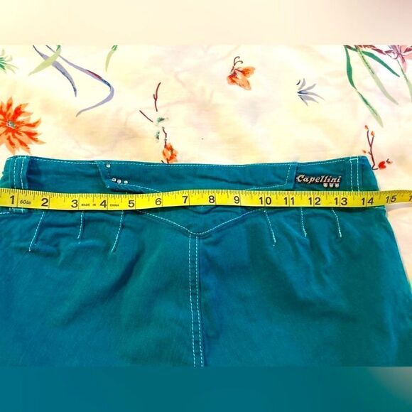 Capellini Women’s Turquoise Stretch Crop Pant Size 7 - Picture 10 of 12